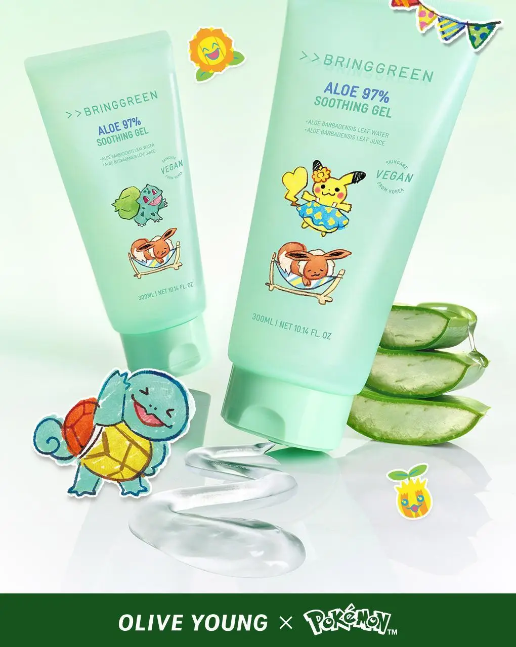 [포켓몬에디션/쿨링진정] 브링그린 알로에 97% 수딩젤 300ml (쿨러기획/2입/단품) 상세페이지 7